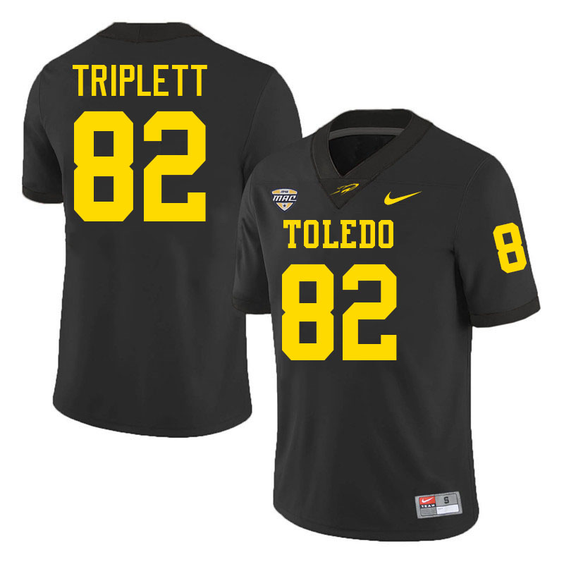 Mel Triplett Toledo Jersey,Toledo Rockets #82 Mel Triplett Jersey Youth College-Black